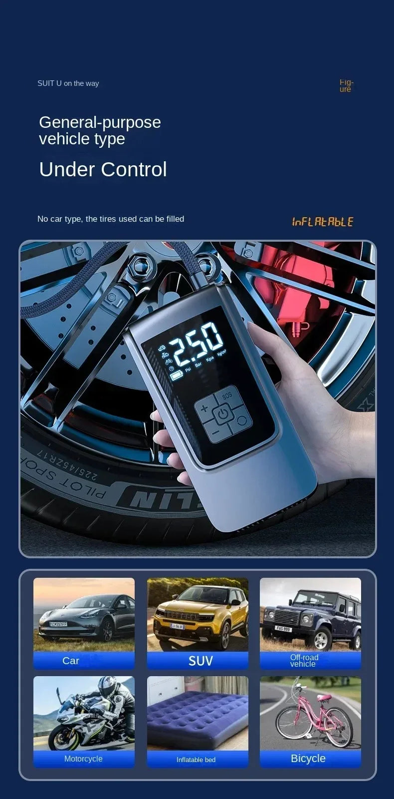 Cordless Smart Tire Inflator — 150PSI Digital Display