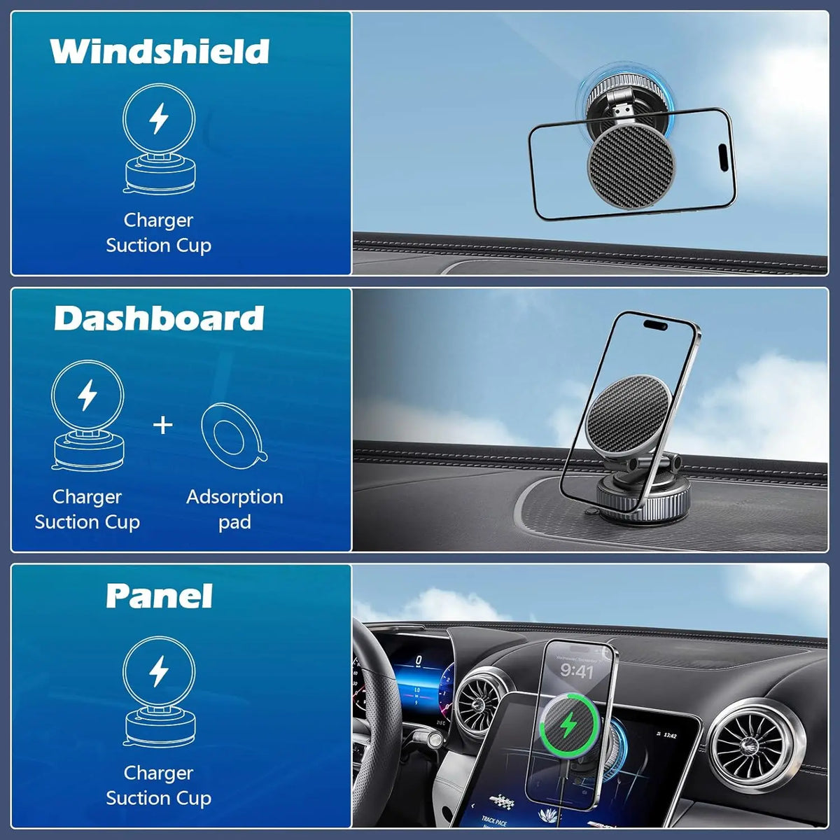 360° MagSafe 15W Wireless Car Charger Mount