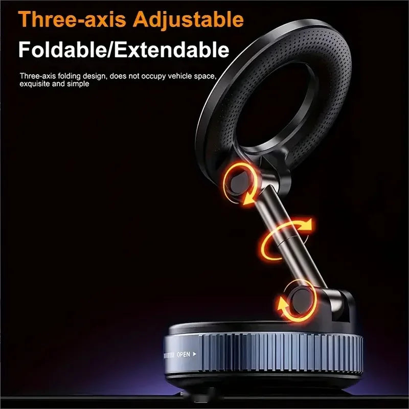 Vacuum Suction Magnetic Car Phone Holder — 96 lbs Grip