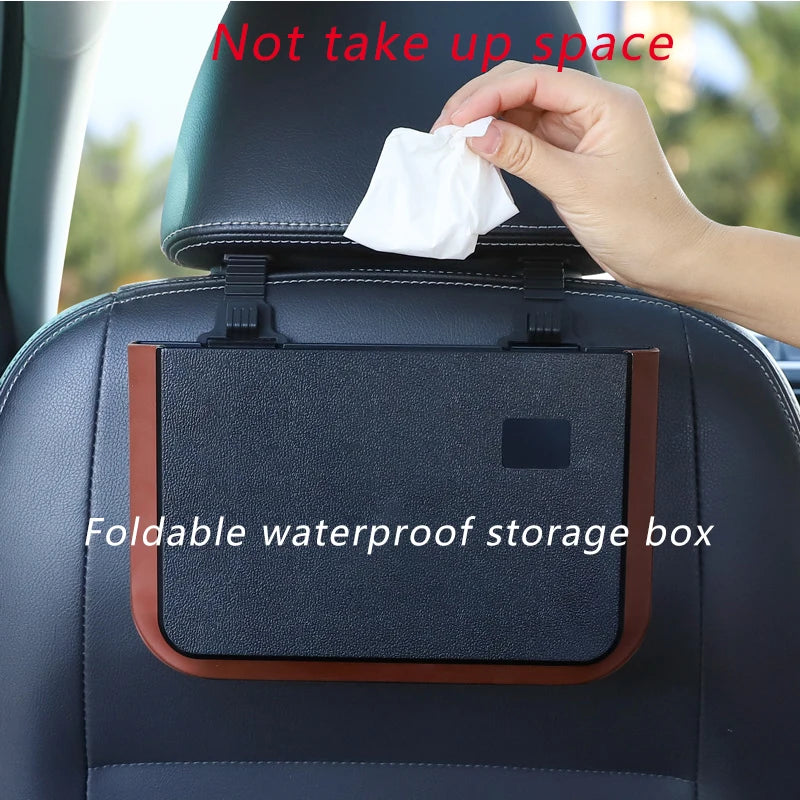 Leather Backseat Organizer with Cup Holder