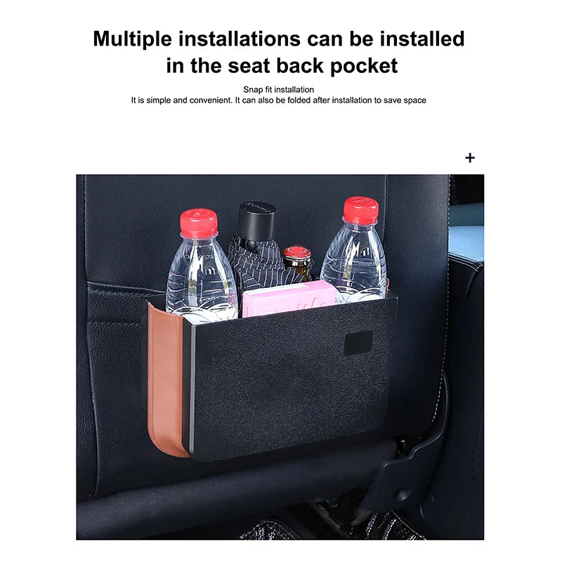 Leather Backseat Organizer with Cup Holder