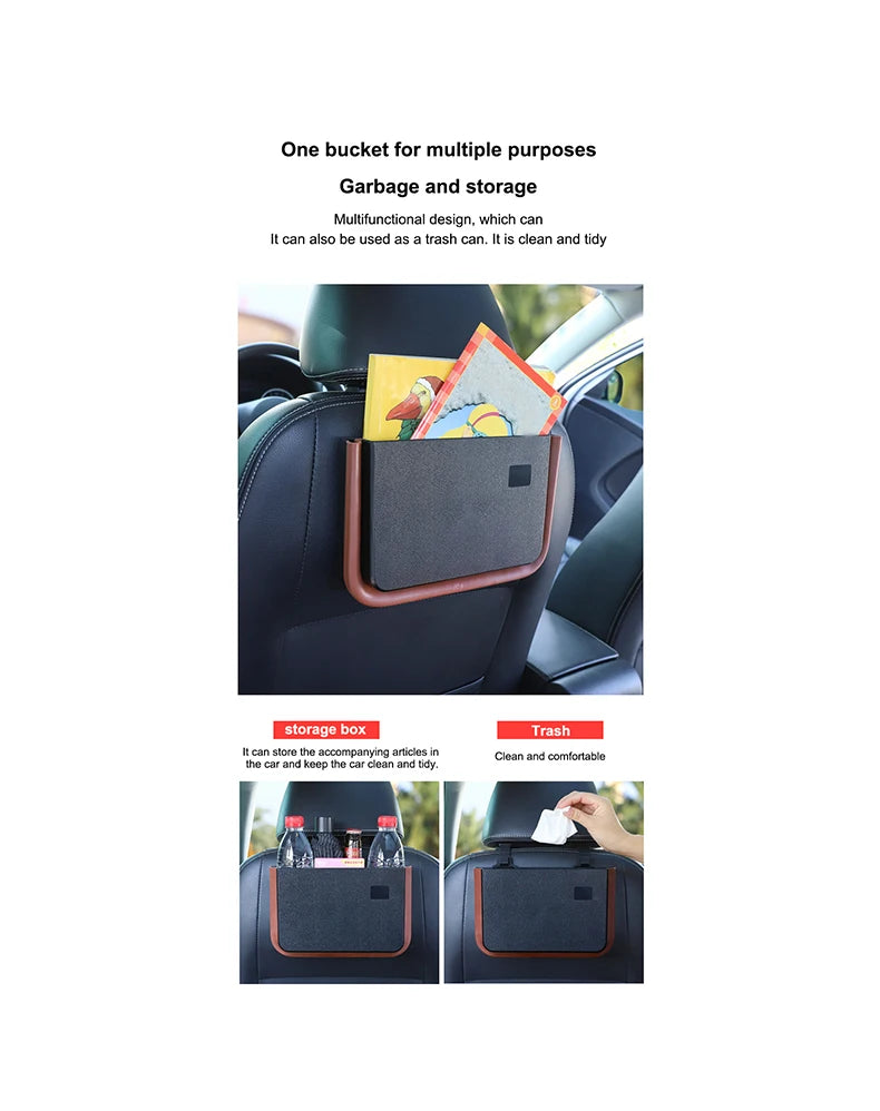 Leather Backseat Organizer with Cup Holder