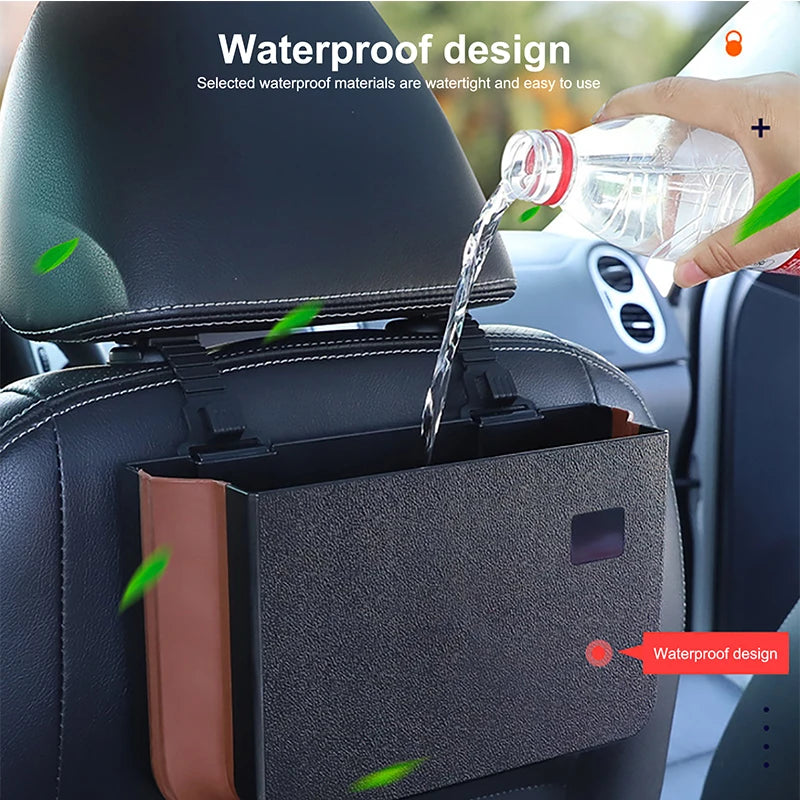 Leather Backseat Organizer with Cup Holder