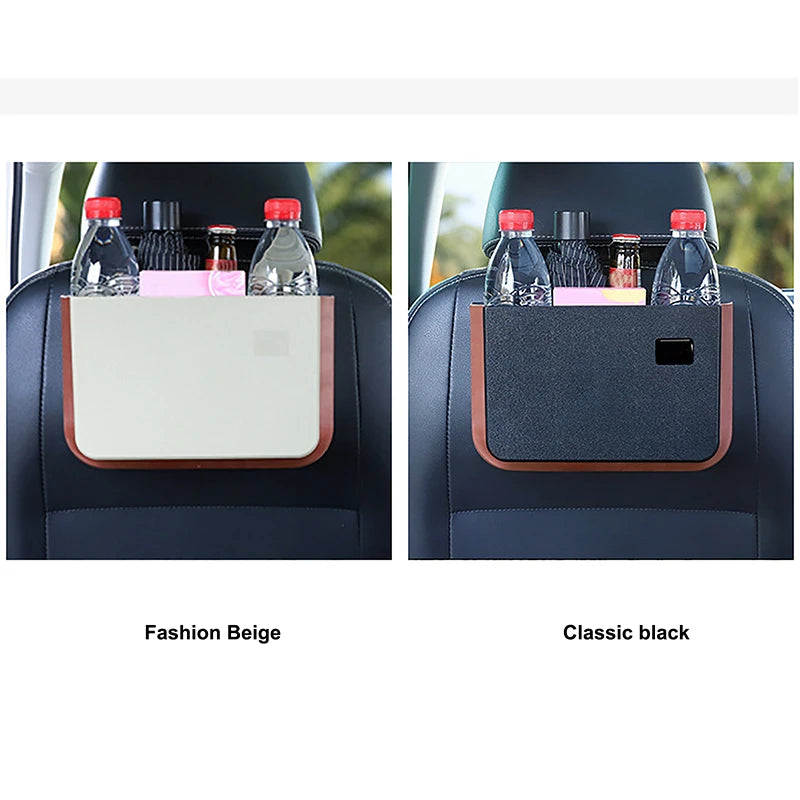 Leather Backseat Organizer with Cup Holder