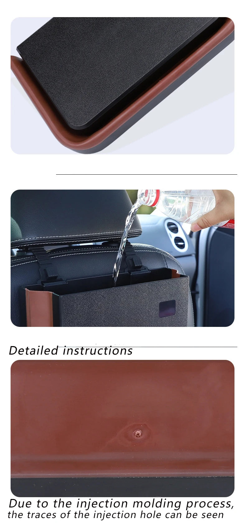 Leather Backseat Organizer with Cup Holder