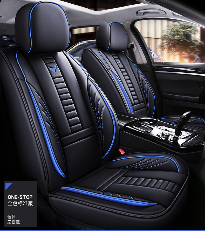 Blue Black Patchwork Seat Cover
