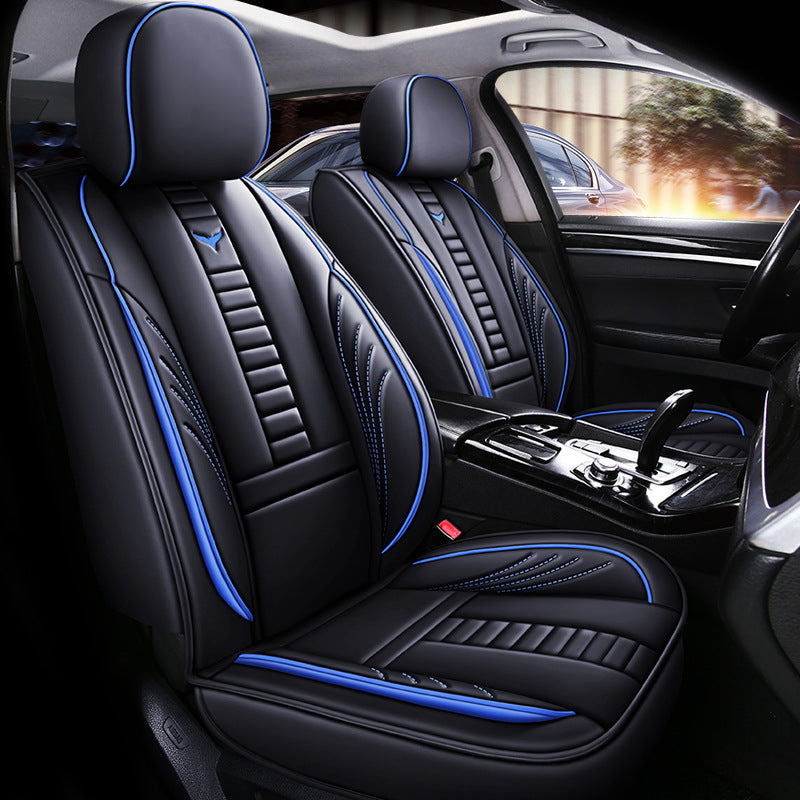 Blue Black Patchwork Seat Cover