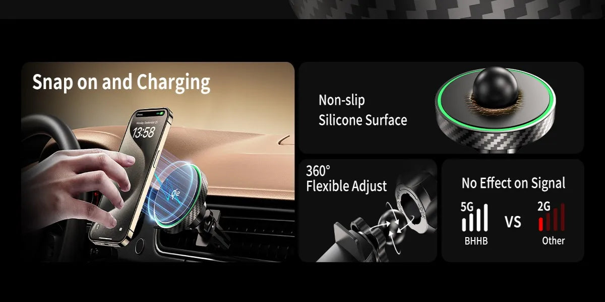 Qi2 Magnetic Wireless Car Charger