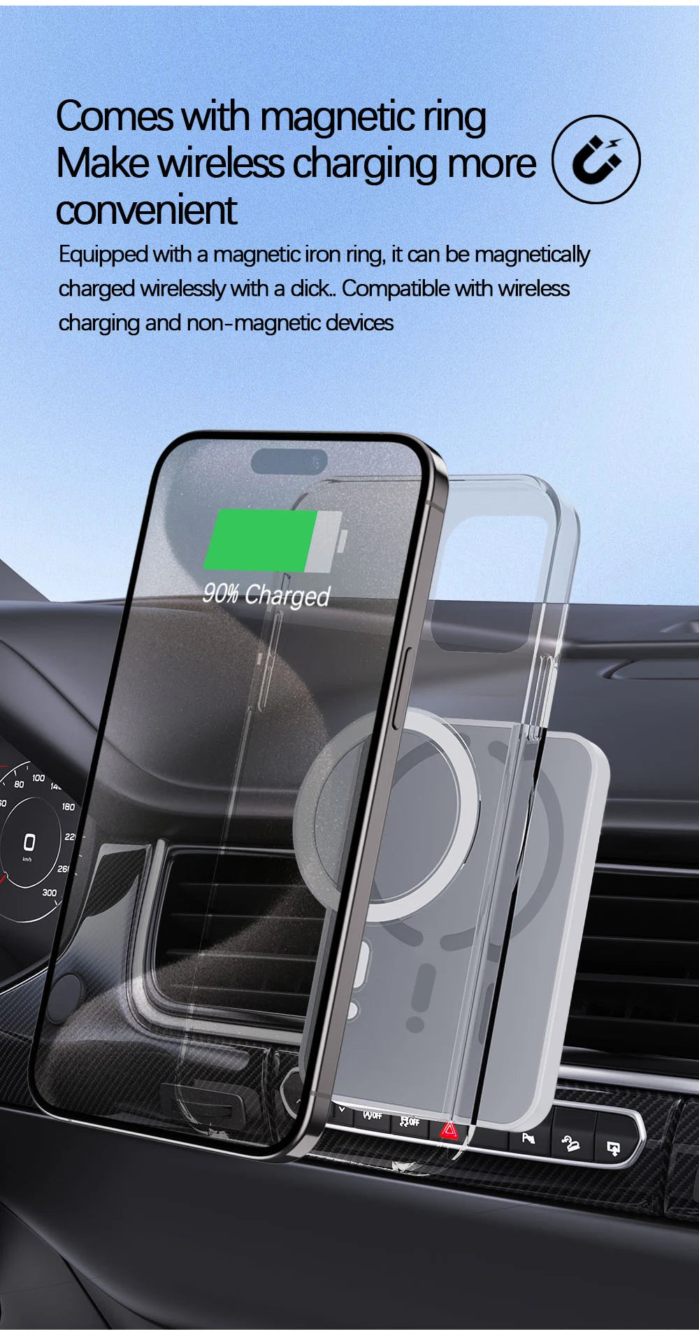15W Magnetic Car Phone Charger