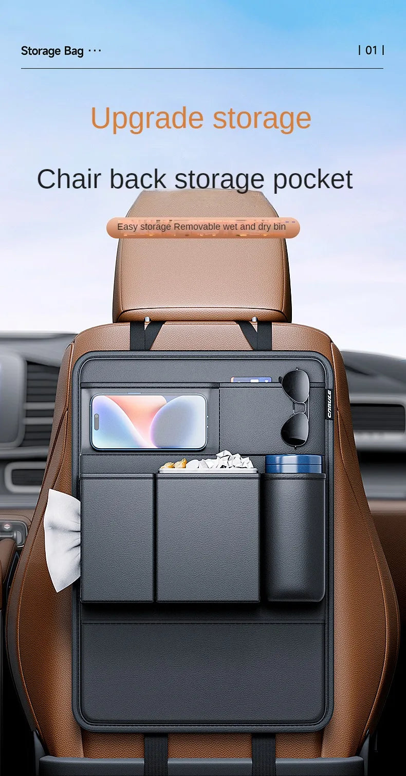 Leather Backseat Hanging Storage Bag