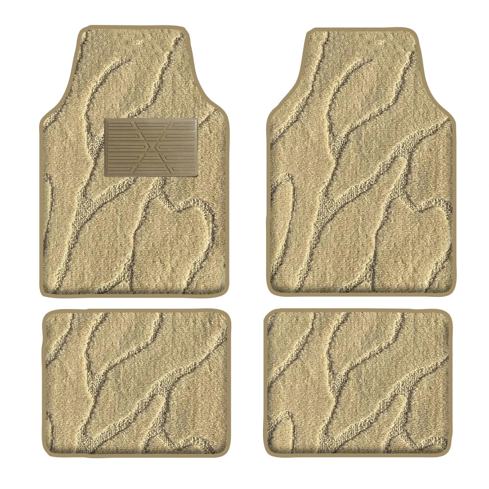 Beige Leather Waterproof Floor Mats