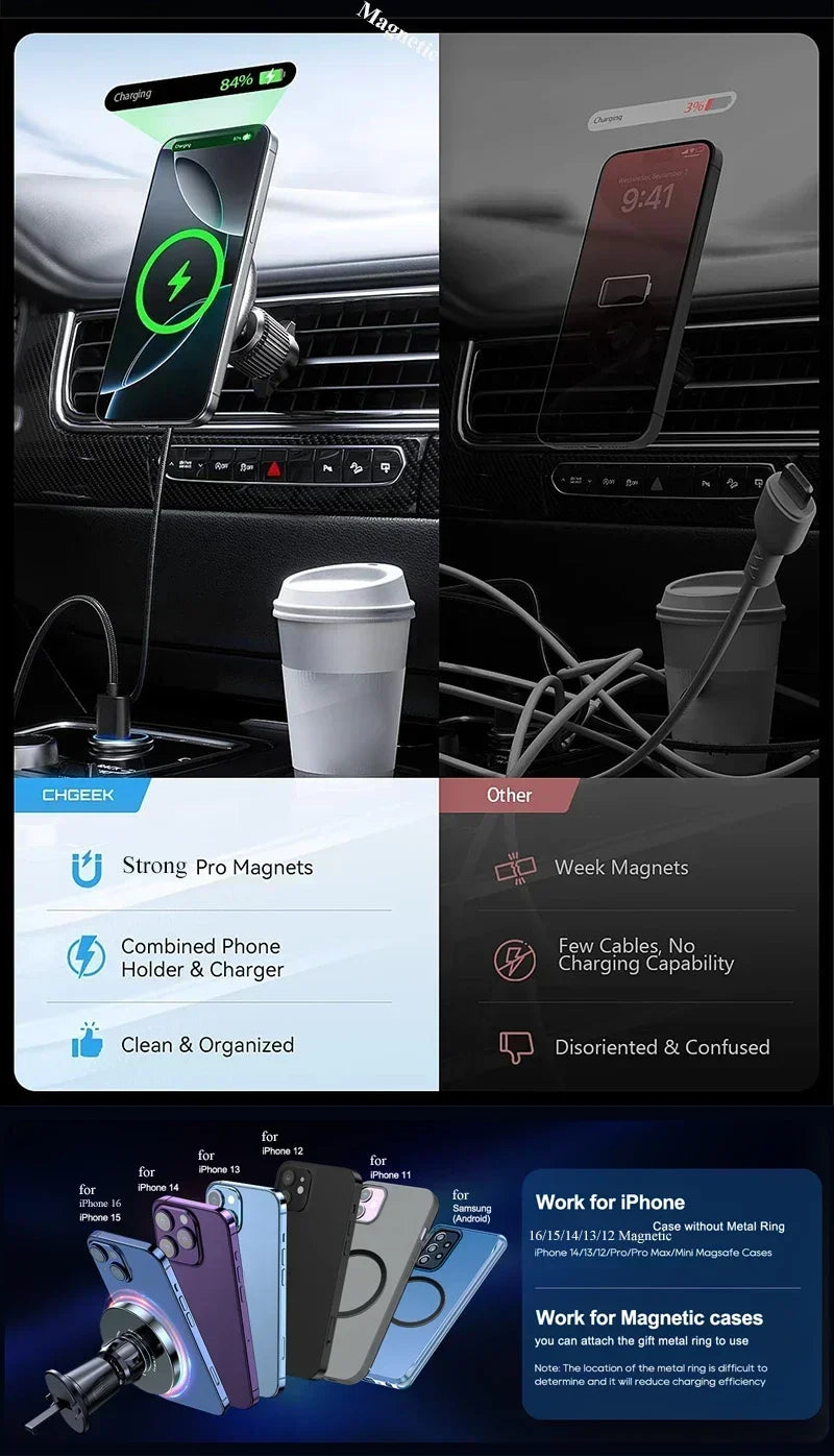 Air Vent Magnetic Wireless Charger