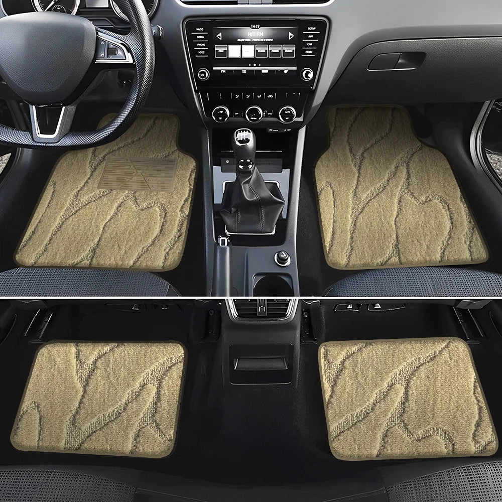 Beige Leather Waterproof Floor Mats
