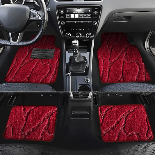 Beige Leather Waterproof Floor Mats