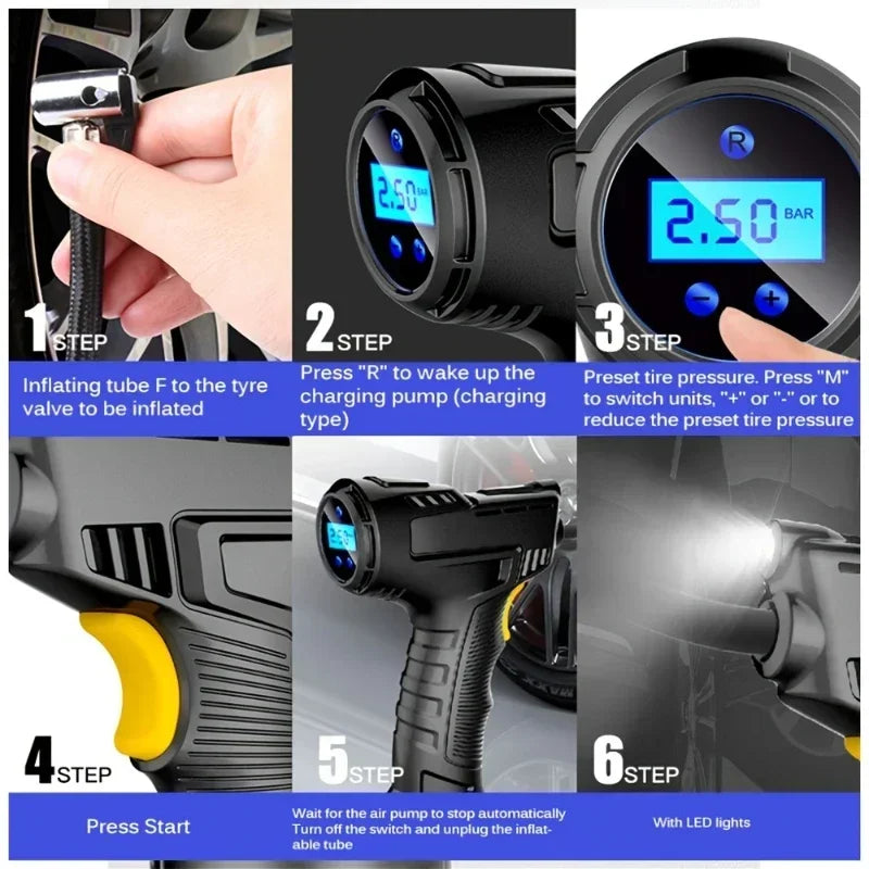 120W Handheld Digital Tire Inflator