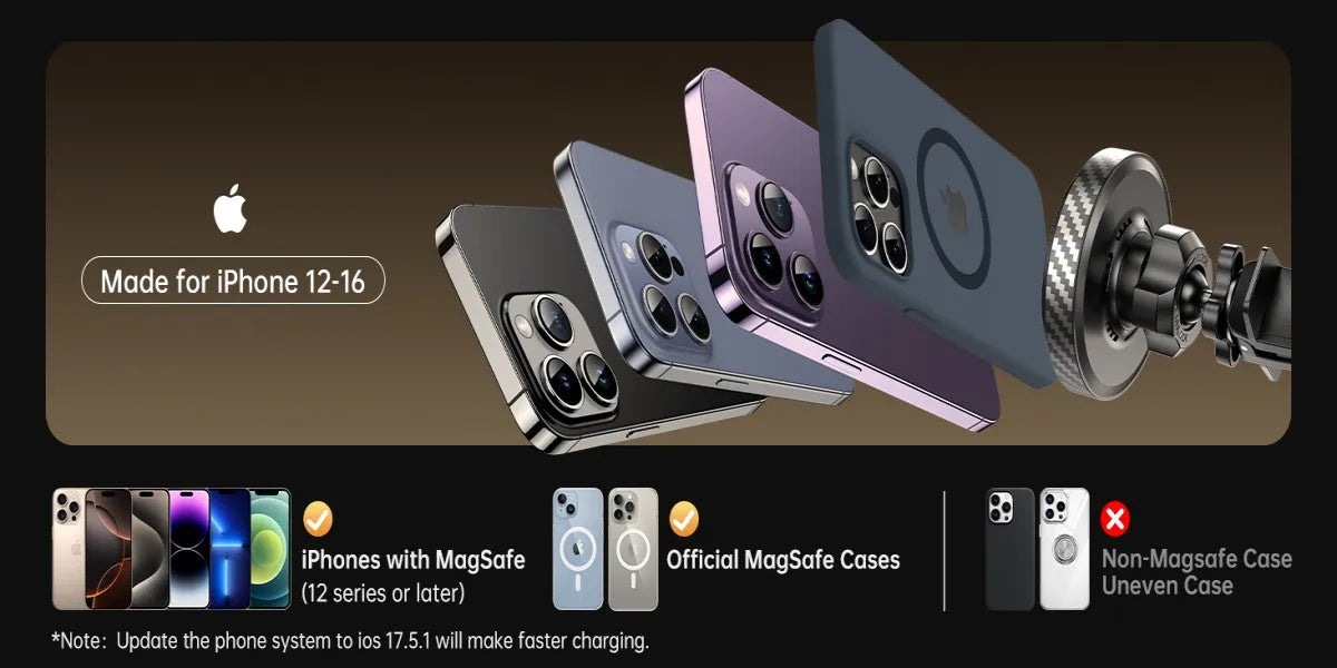 Qi2 Magnetic Wireless Car Charger