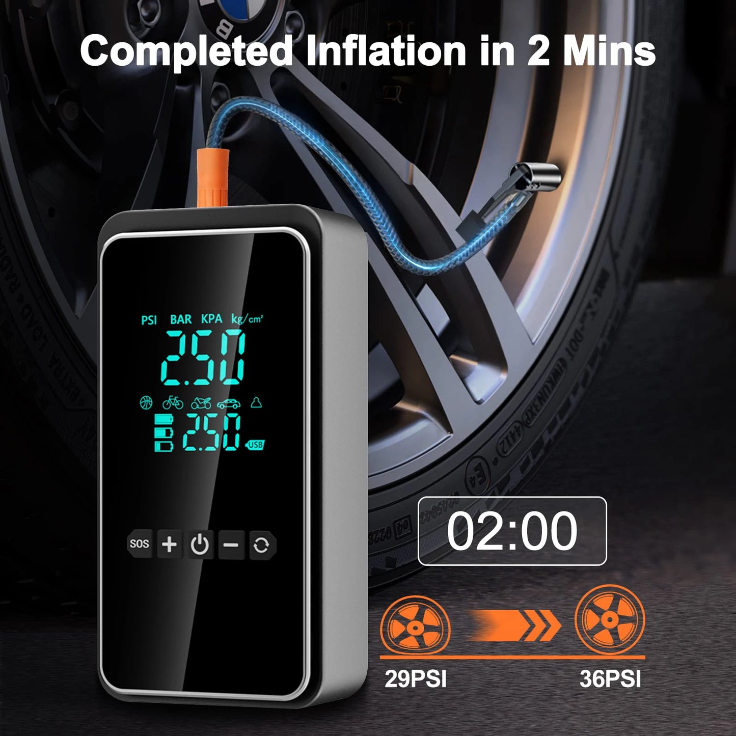Rechargeable Digital Tire Inflator Pump