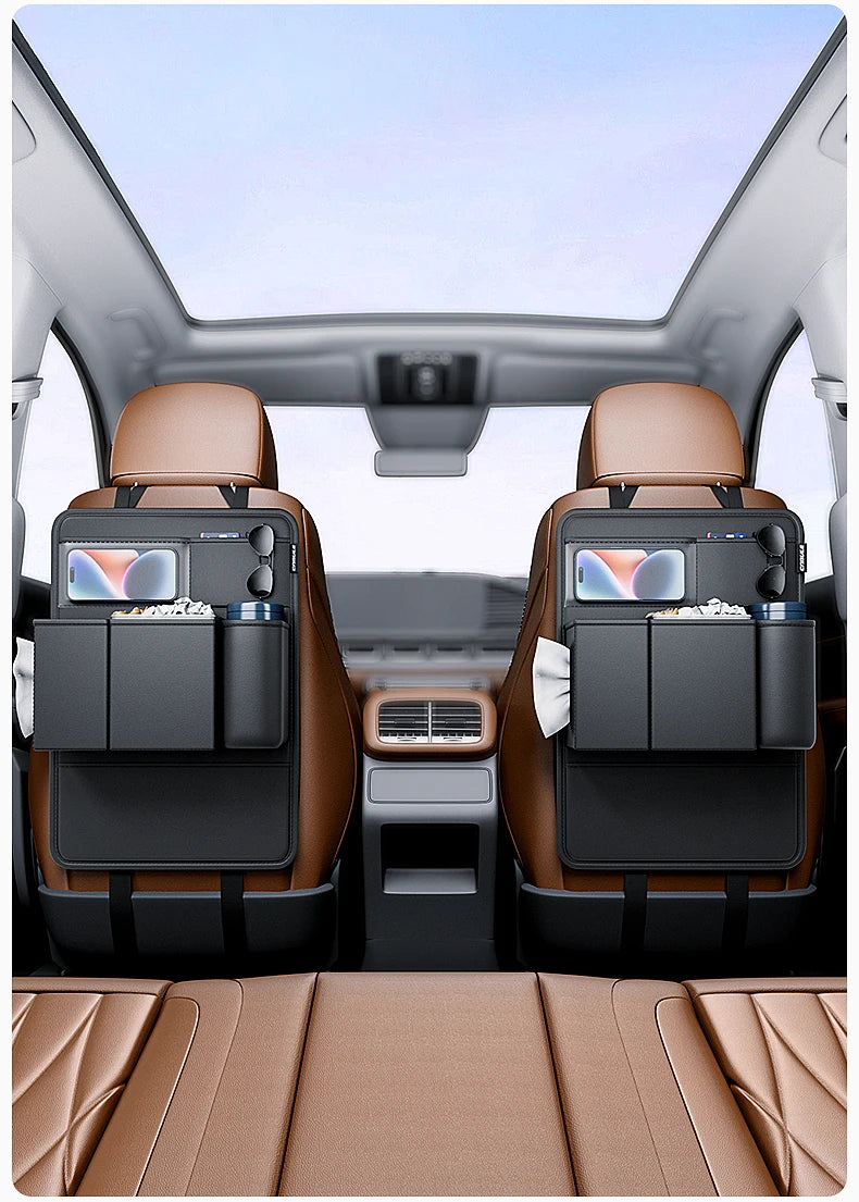 Leather Backseat Hanging Storage Bag