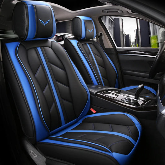 Blue Black Patchwork Seat Cover