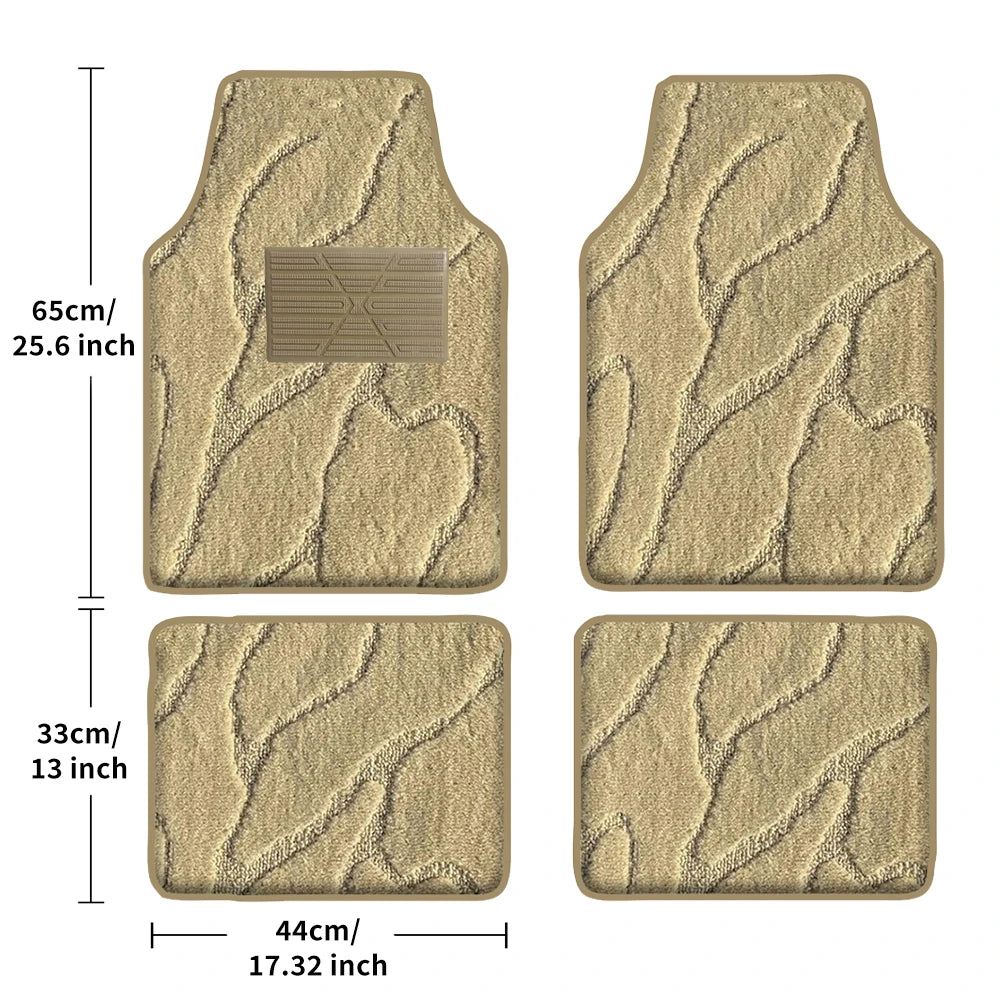 Beige Leather Waterproof Floor Mats