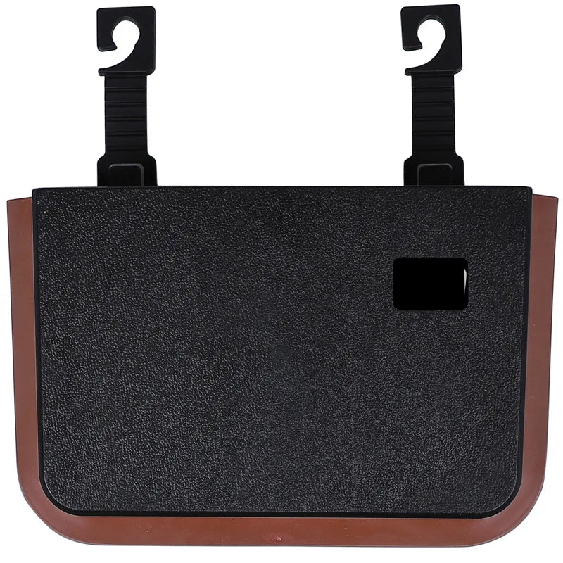 Leather Backseat Organizer with Cup Holder