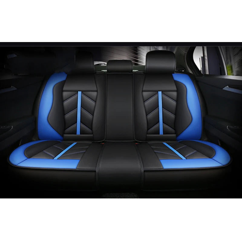 Blue Black Patchwork Seat Cover