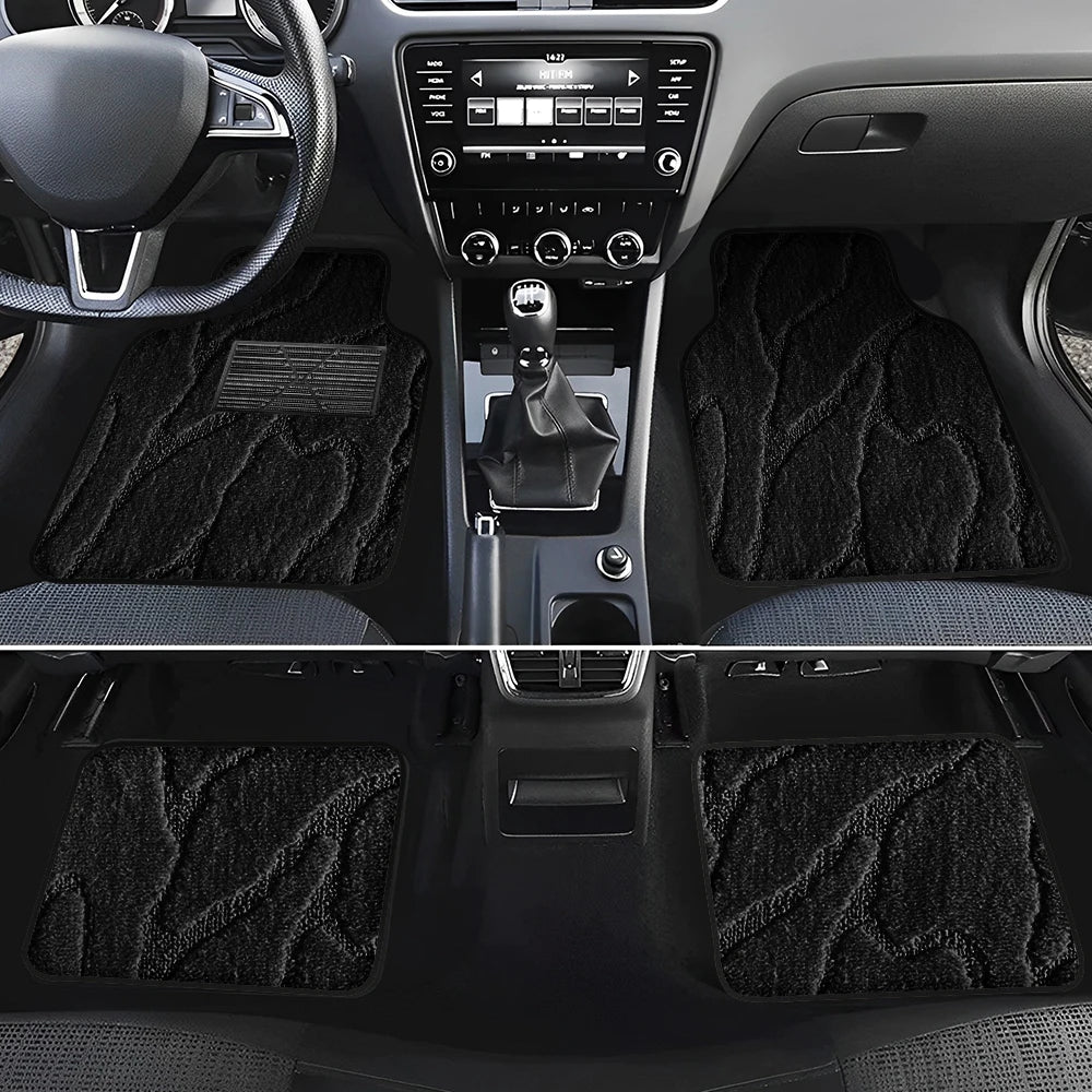 Beige Leather Waterproof Floor Mats