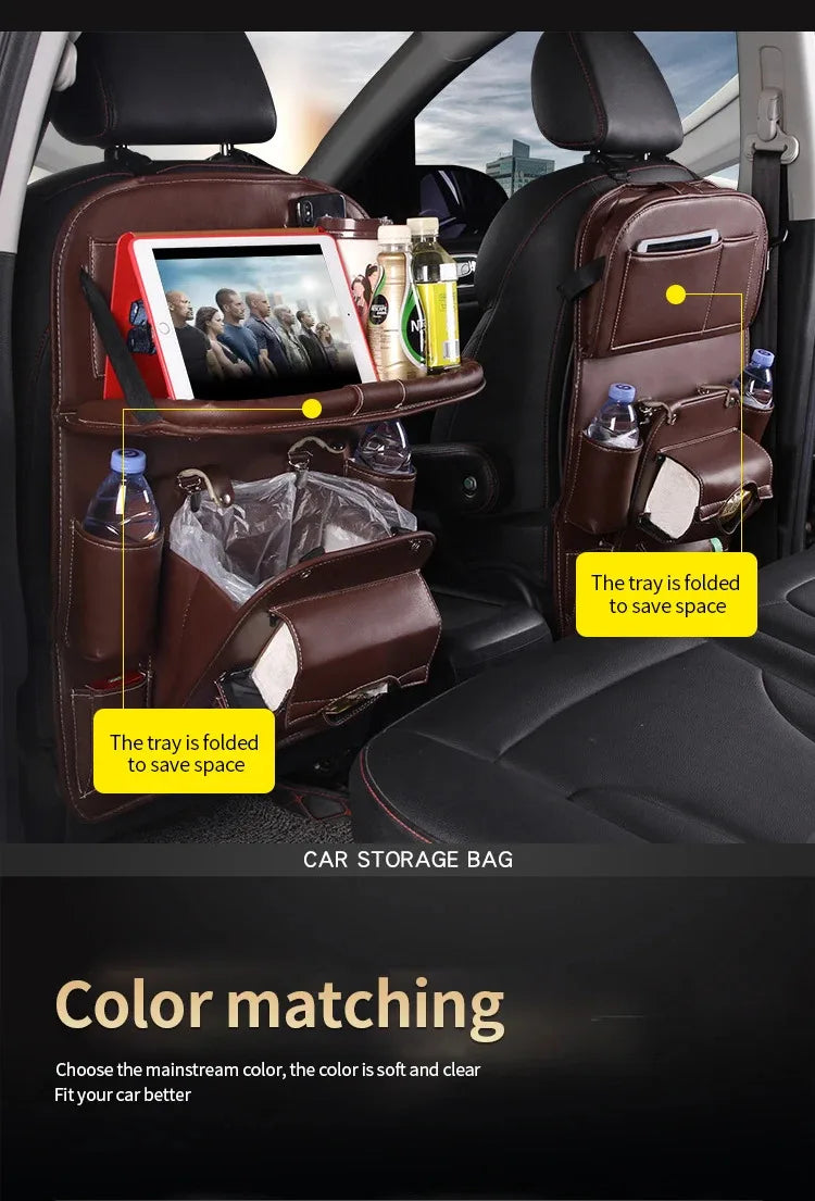 Premium Back Seat Organizer with Tray Table & Tablet Holder